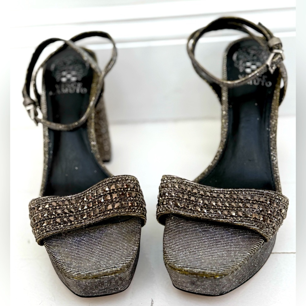 Vince Camuto Silver Heels with Embellished Strap - Picture 5 of 16